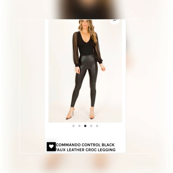 Commando Pants - Commando Control Black Faux Leather Croc Leggings